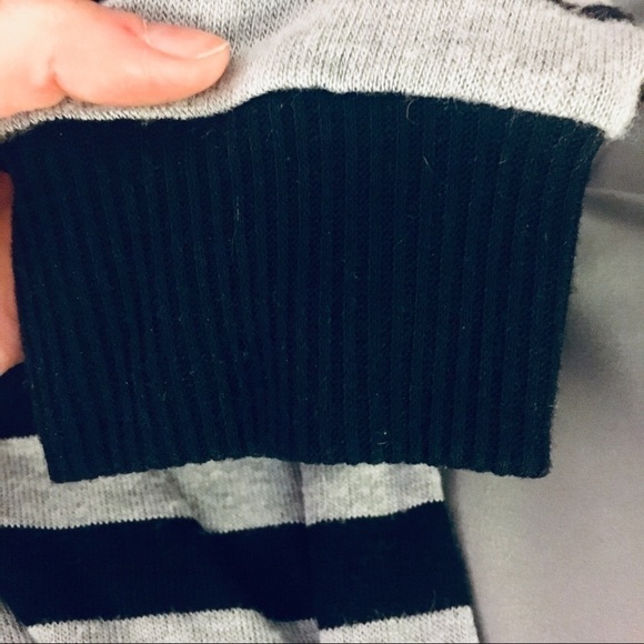 Black and Gray Striped Girly Sweater Size Small - Picture 5 of 6